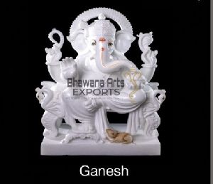 MARBLE GANESH CHOWKI MOORTI