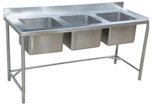 Stainless Steel Three Sink Unit