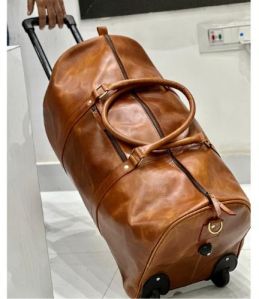 leather duffel trolley