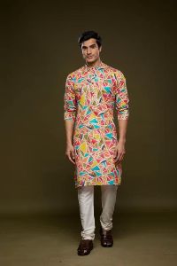 ECLECTIC MULTI-COLOR TRIANGLE MOTIF KURTA