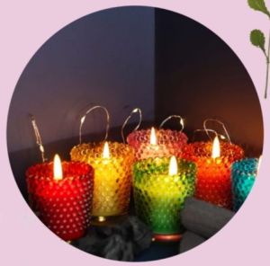 Dotted Glass Candle