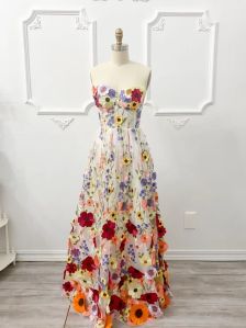 embroidered gown