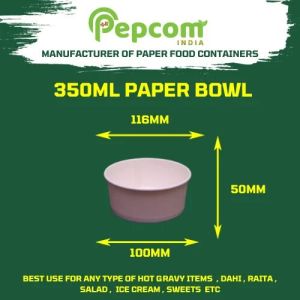 350ml Disposable Paper Food bowl Container With Lid