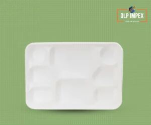 8 Compartment Square Sugarcane Bagasse Plate