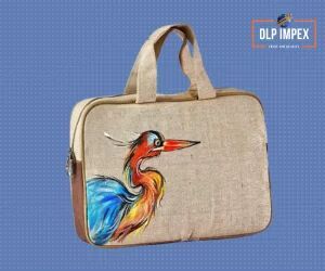 Printed Jute Laptop Bag