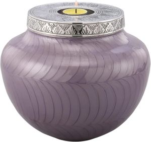 Round Violet Aluminium Cremation Urn