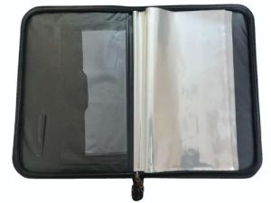 Black and Maroon Leather Portfolio File Folder