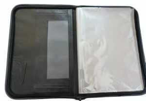 Black and Maroon Leather Portfolio File Folder
