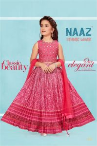 Red Kids Girls Ethnic Wear