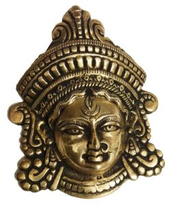 durga face brass statue