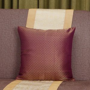 Magenta Brocade Cushion Cover
