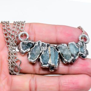 aquamarine gemstone sterling silver necklace