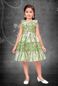 Girls Cotton Bandhani Frock