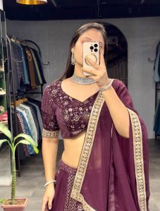 Wine Designer Lehenga