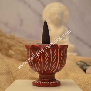 Red soapstone incense holder