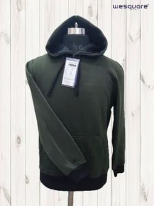 Mens Fleece Olive Green Hoodies