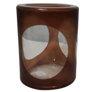 Brown Hurricane Glass Candle Holder