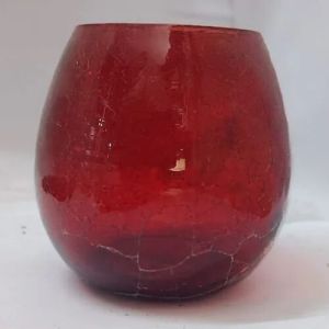 Red Glass Candle Holder