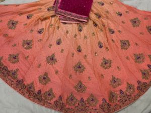 Ladies Peach Fancy Lehenga Choli