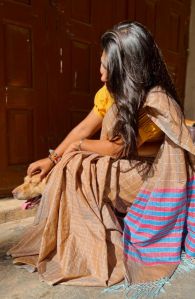 Rustic Color Mercerised Cotton Zari Saree