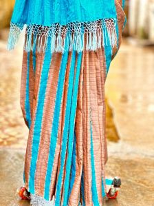 Multicolor Stripes Pattern Mercerised Cotton Saree