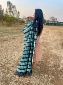 Sea Green Designer Checks Dupatta