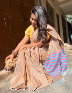 Rustic Color Mercerised Cotton Zari Saree