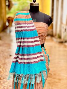 Multicolor Stripes Pattern Mercerised Cotton Saree