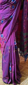 Hand Painted Mercerised Cotton Two Tone Saree