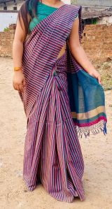 Purple Color Dual Tone Cotton Saree