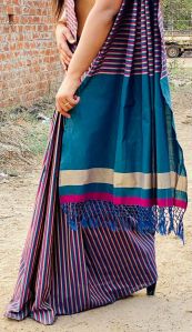 Purple Color Dual Tone Cotton Saree