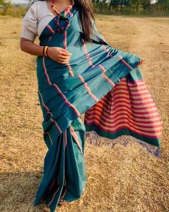 Rama Color Dual Tone Cotton Saree