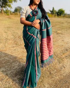 Rama Color Dual Tone Cotton Saree