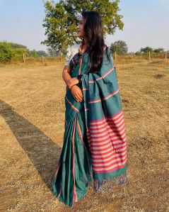 Rama Color Dual Tone Cotton Saree
