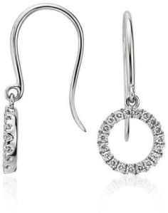 Circle Diamond Drop Earrings