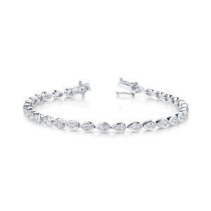 East West Bezel Set Pear Diamond Tennis Bracelet