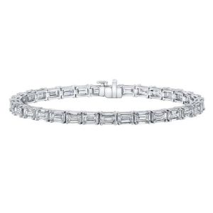 East West Set Emerald Cut Diamond Tennis Bracelet