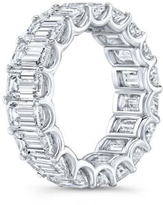 Full Eternity Emerald Cut Diamond Wedding Band