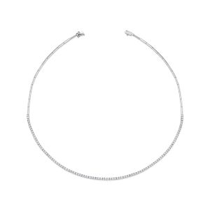 Half Way Diamond Bar Link Tennis Necklace