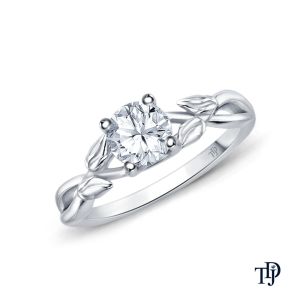 Interwine Budding Style Nature Inspired Solitaire Ring With Center Diamond