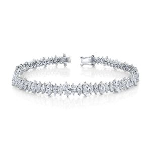 North South Set Mismatch Size Marquise Diamond Tennis Bracelet