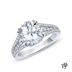 Split Shank Dual Claw Diamond Engagement Ring Semi Mount