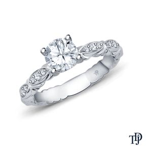 Unique Marquise Design Engagement Ring With Center Diamond