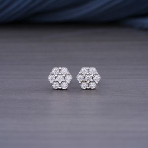 0.343Ct Genuine Lab Grown Diamond Stud Earrings in 14k White Gold DEF / VVS-VS