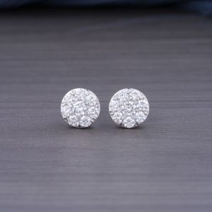 1.014Ct Genuine Lab Grown Diamond Stud Earrings in 18k White Gold DEF / VVS-VS