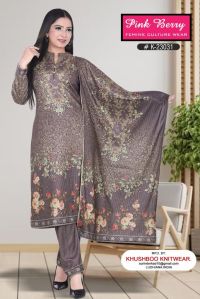 Karachi Unstitched Pashmina Designer Suit