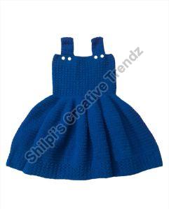 Crochet Girl Blue Frock With Jacket