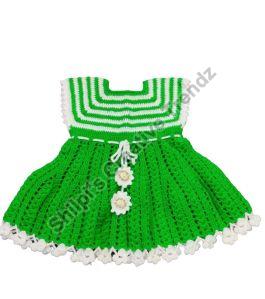 Crochet Girl Green Frock With Jacket