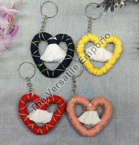 Crochet Heart Keychain