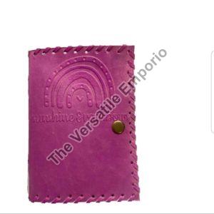 Magenta Leather Journal with Snap Button